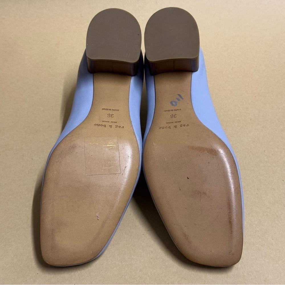 Rag & Bone Eren Chambray Leather Block Heel Pump … - image 5